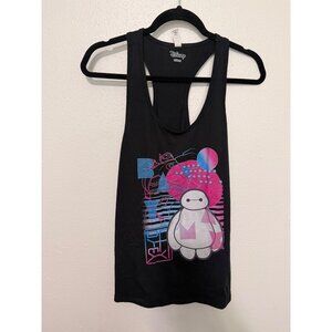 Disney Tank Top Black Racerback with Big Hero 6 Fly Baymax Womans L